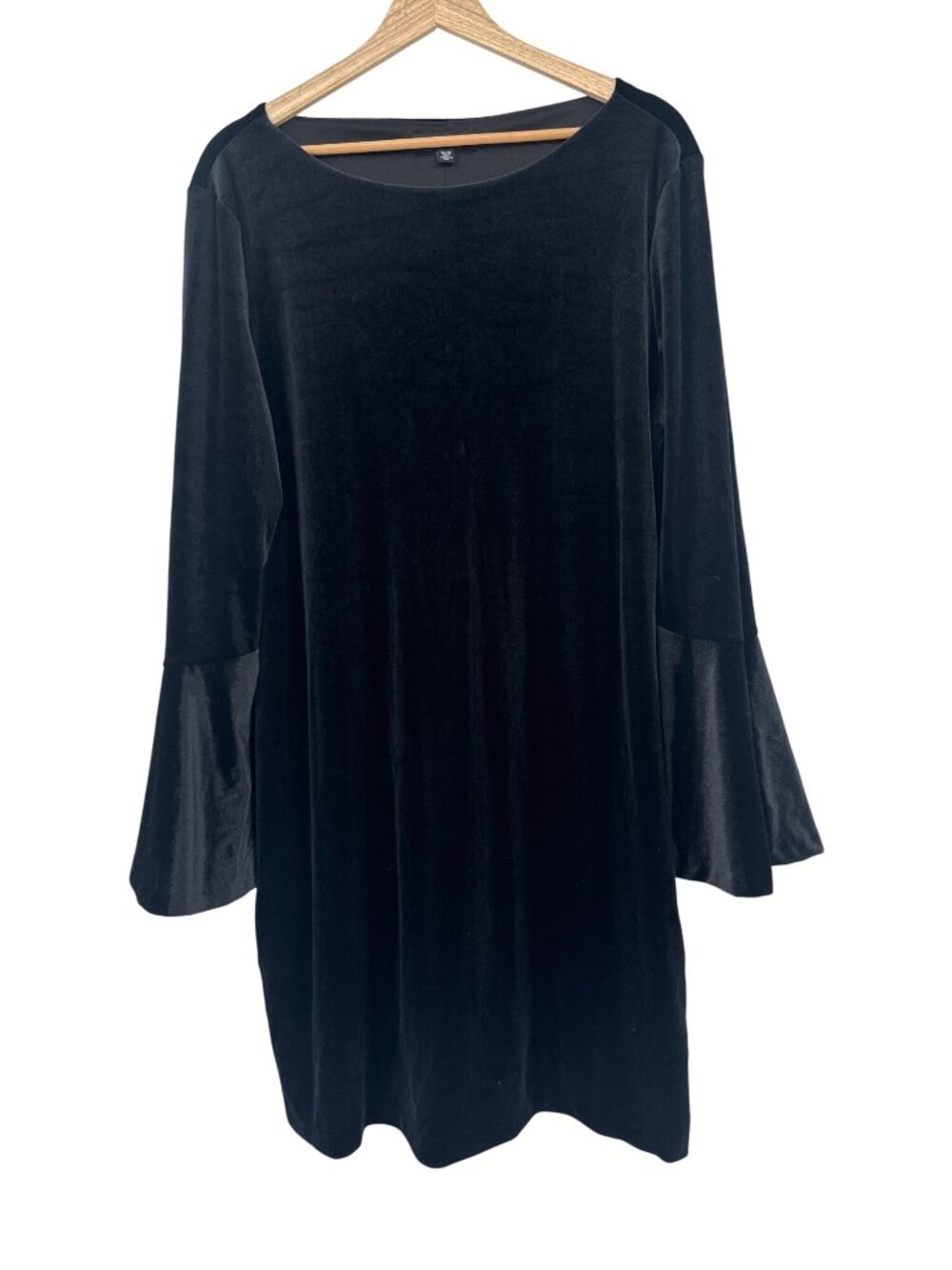 IMNYC Isaac Mizrahi Black Velvet Bell Sleeve Dress Size XL womens
